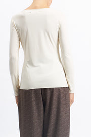 Maglia con scollo a barchetta stretch