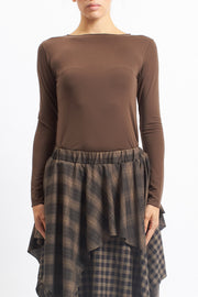 Maglia con scollo a barchetta stretch