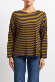 Striped top with side slits