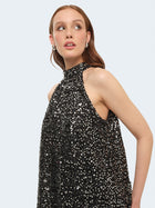 Mini abito svasato con paillettes