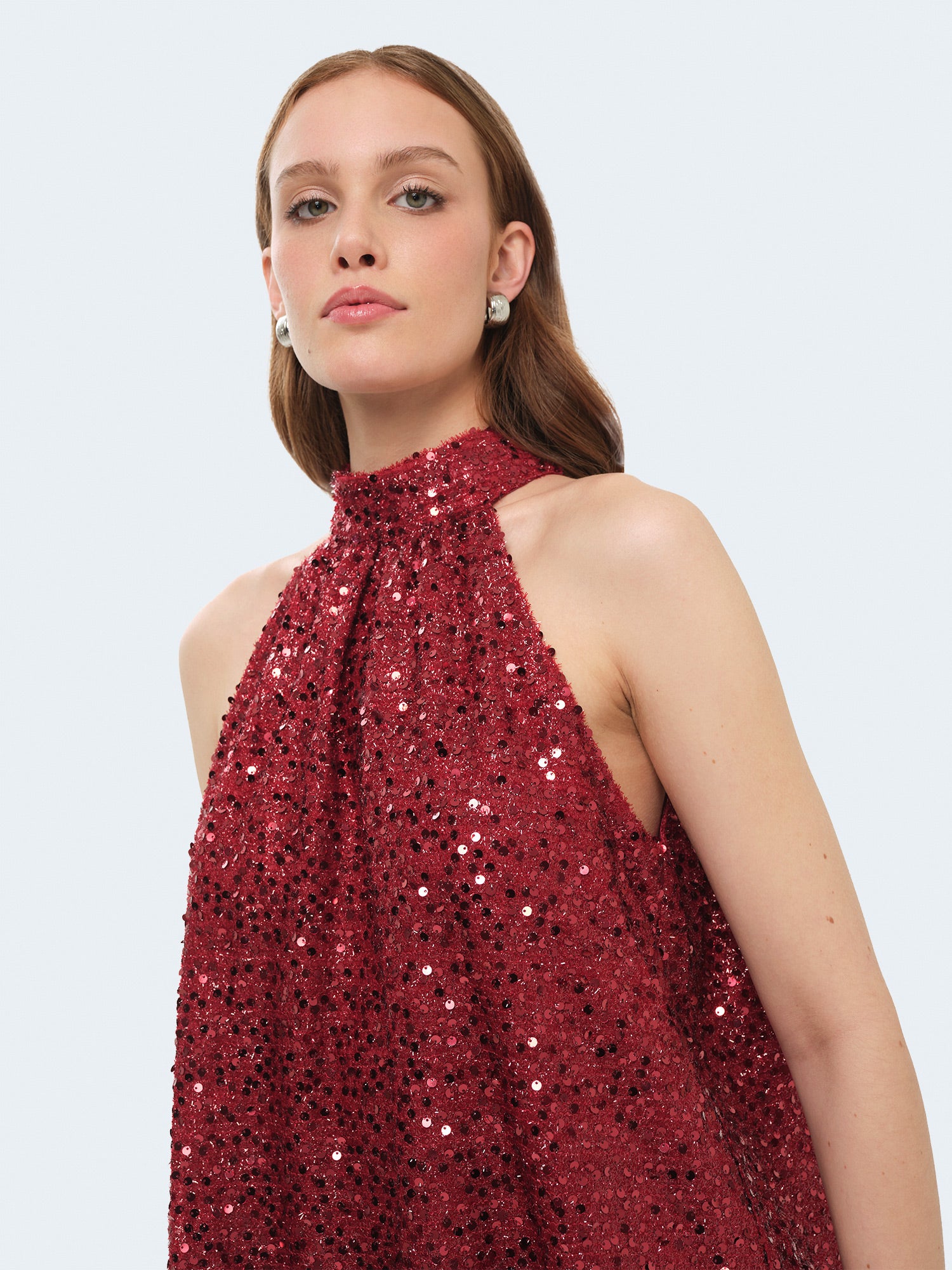 Mini abito svasato con paillettes