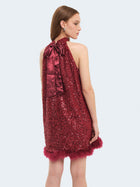 Mini abito svasato con paillettes