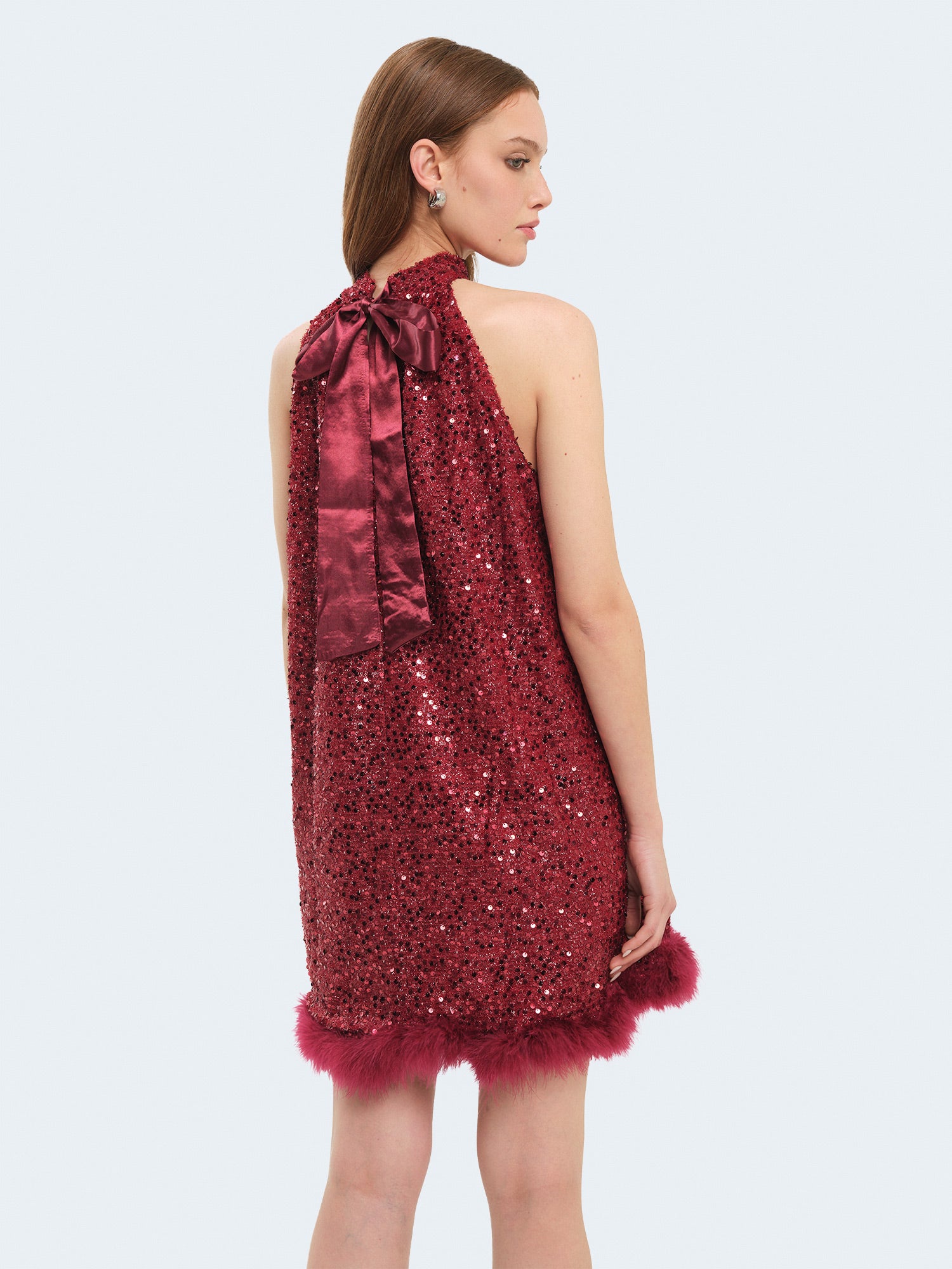 Mini abito svasato con paillettes