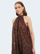 Mini abito svasato con paillettes