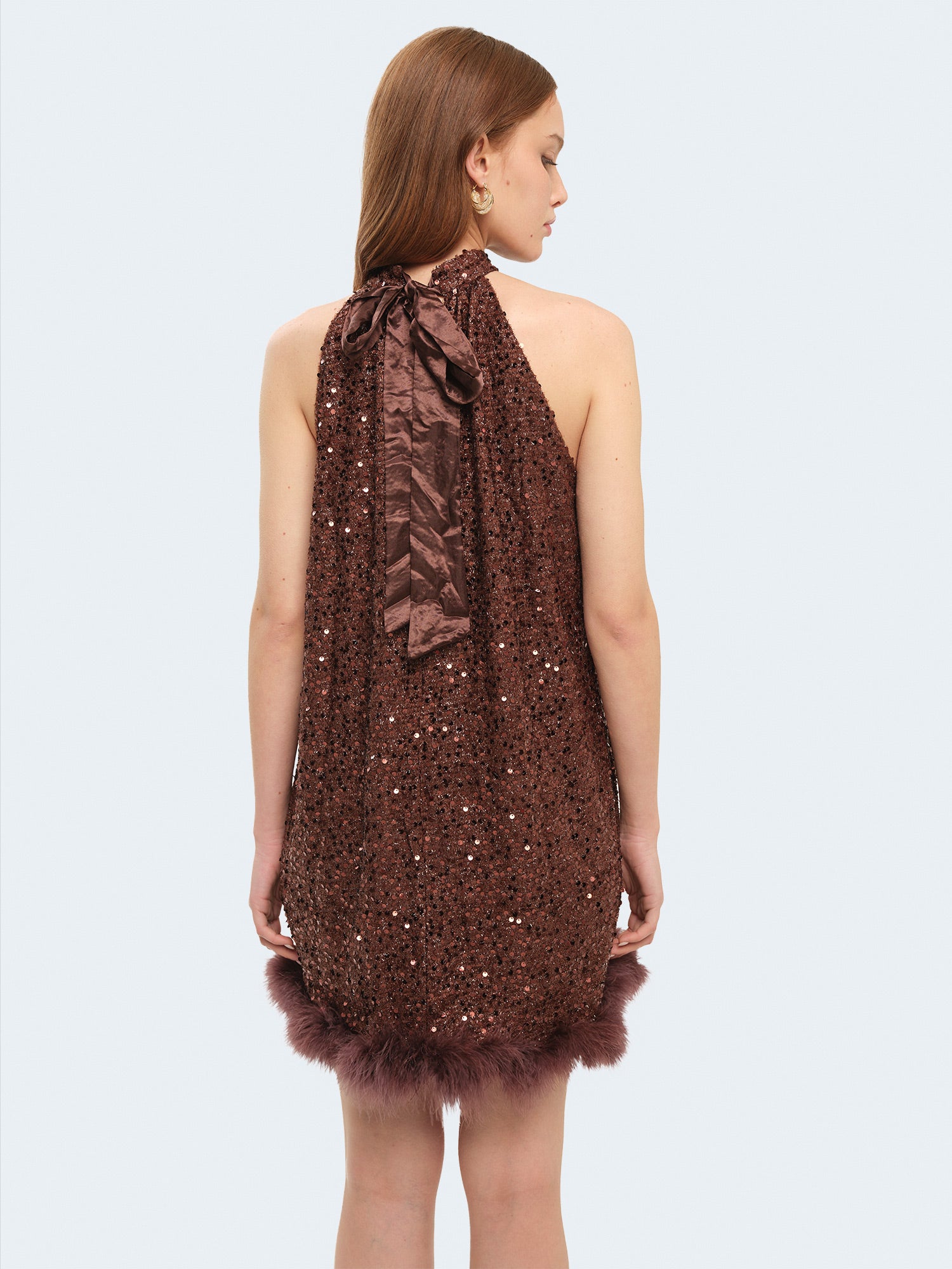 Mini abito svasato con paillettes