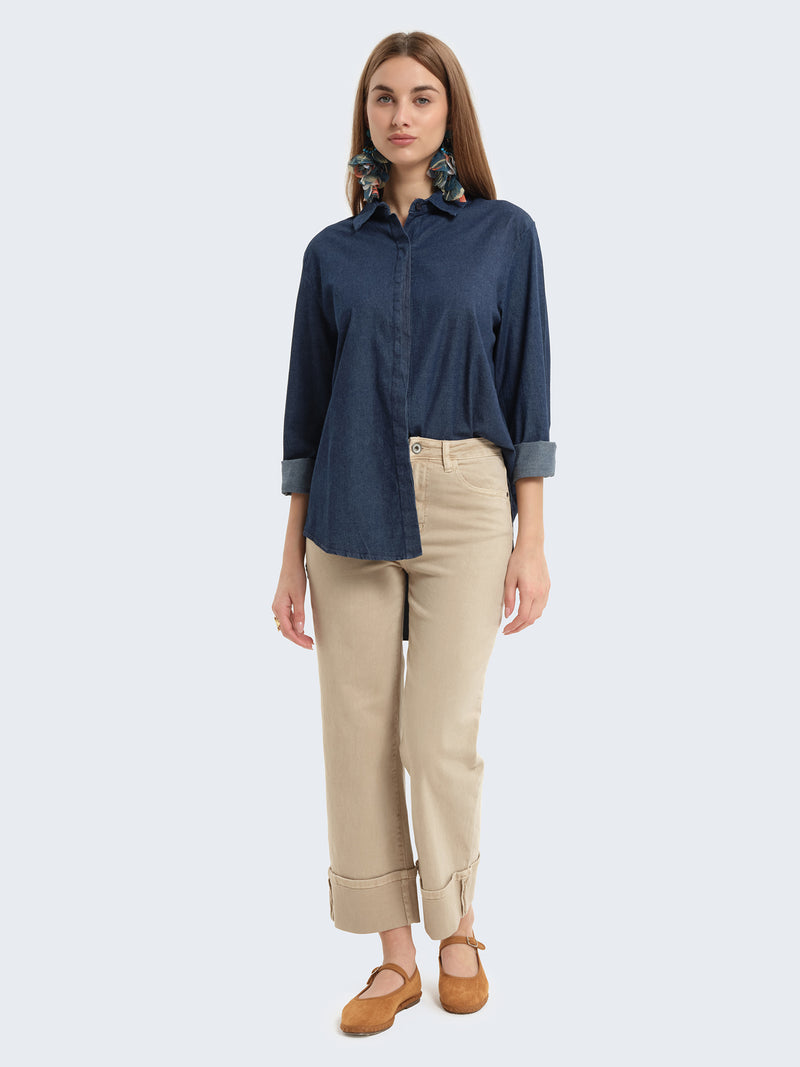 Jeans Con Risvolto