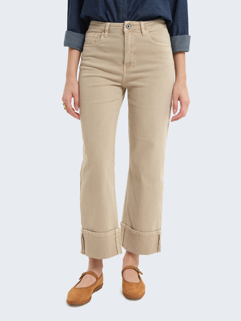 Jeans Con Risvolto