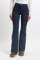 Pantalone flare in cotone con tasche