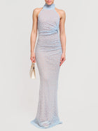 Abito lungo in pizzo con schiena scoperta