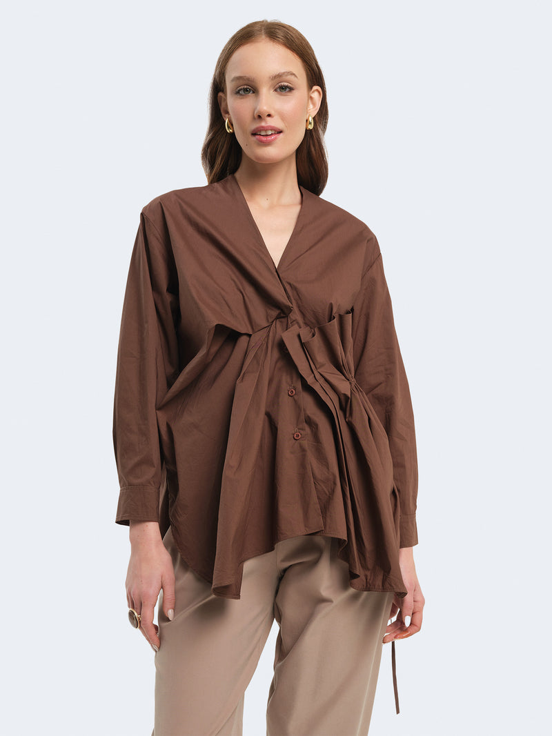 Camicia asimmetrica in cotone