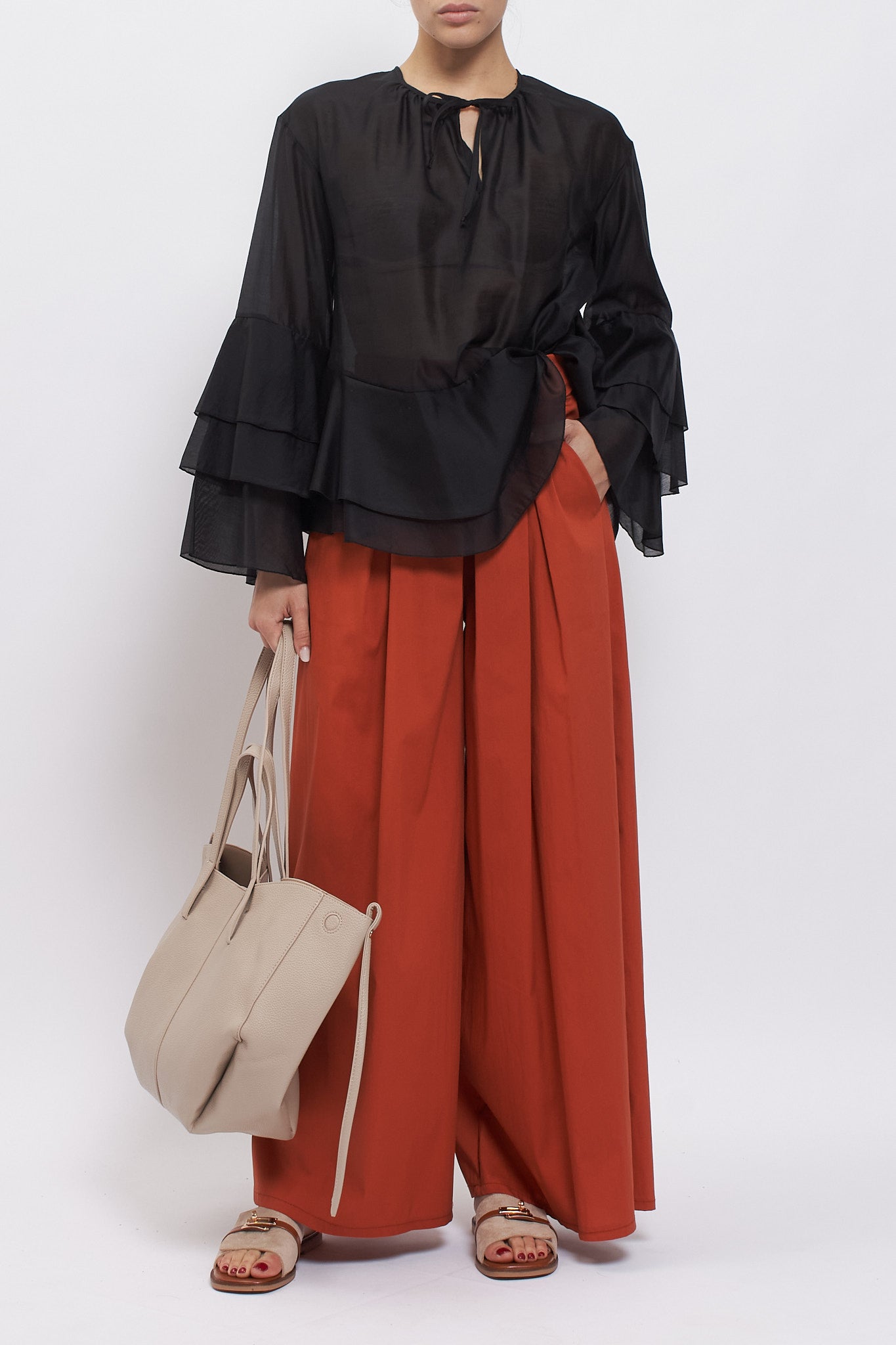 Pantalone palazzo in cotone