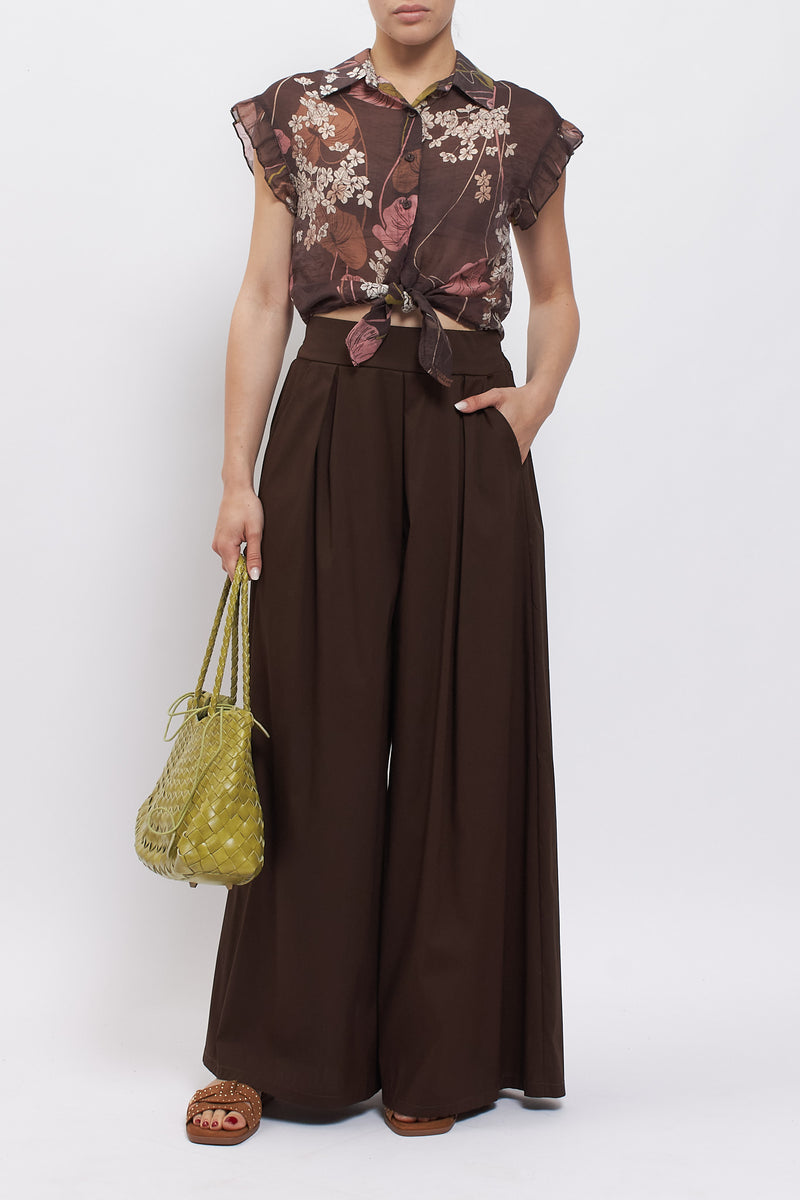 Pantalone palazzo in cotone