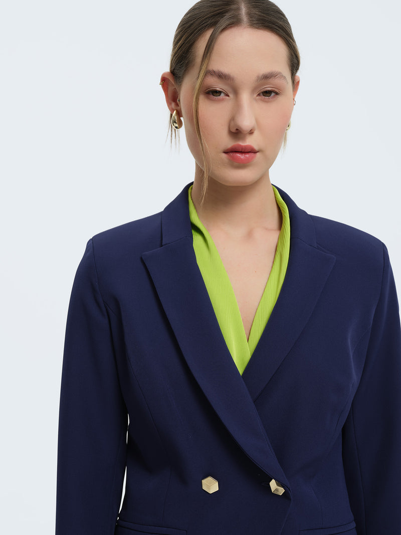 Jacket with double-breasted closure