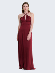 Abito lungo con scollo halter