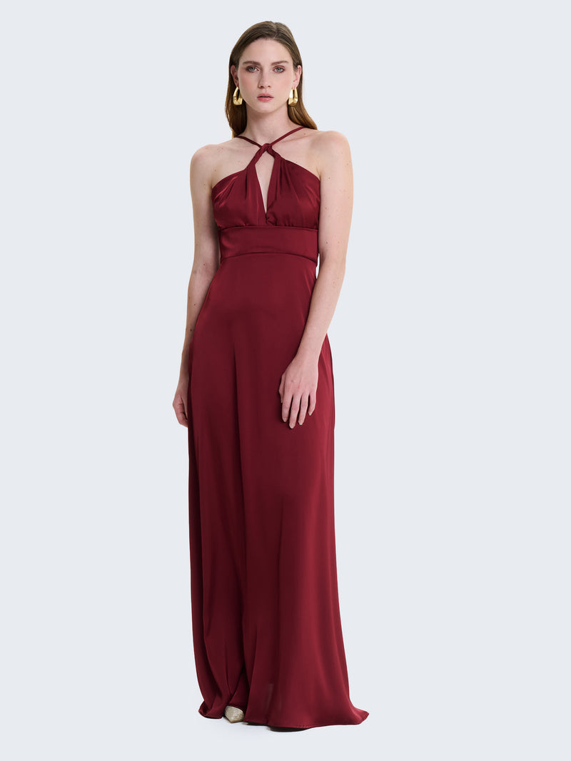 Abito lungo con scollo halter