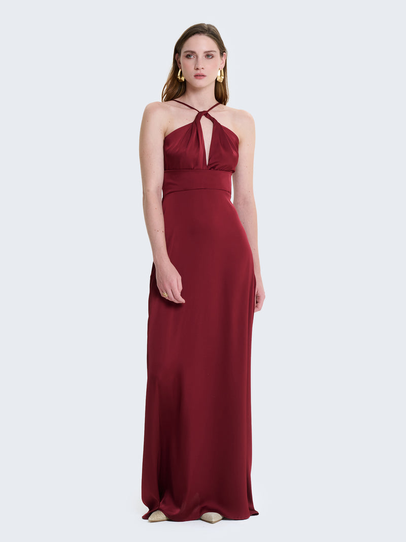 Abito lungo con scollo halter