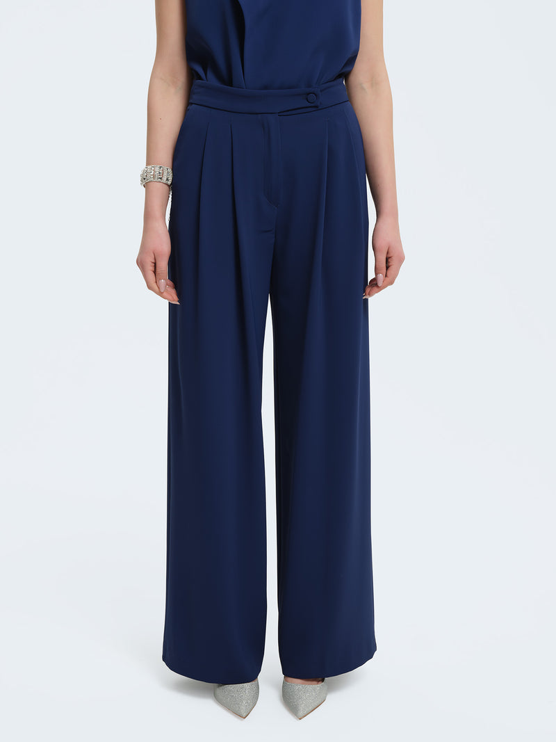 Pantaloni palazzo con pences