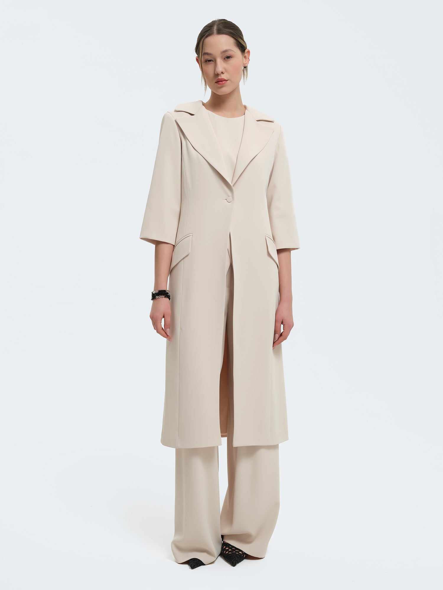 Pantaloni palazzo con pences