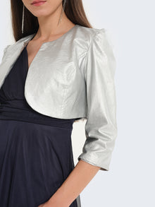 Faux leather bolero