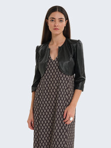 Faux Leather Bolero