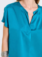 Short-sleeved satin blouse