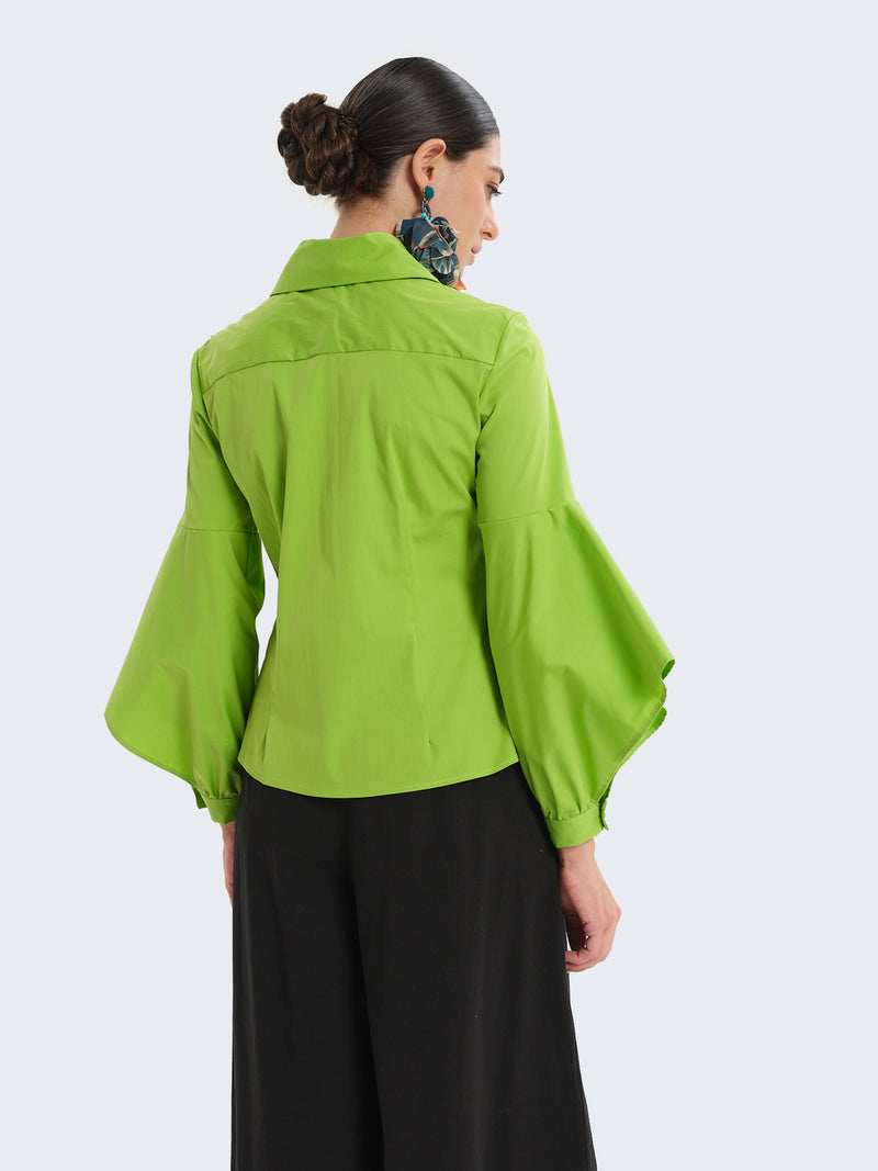 Camicia tinta unita con maniche cut out
