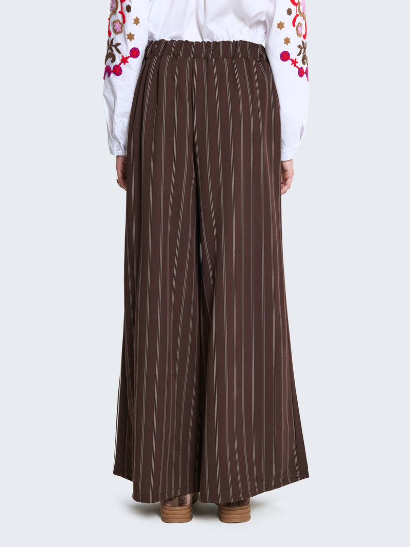 Pantaloni culotte gessati