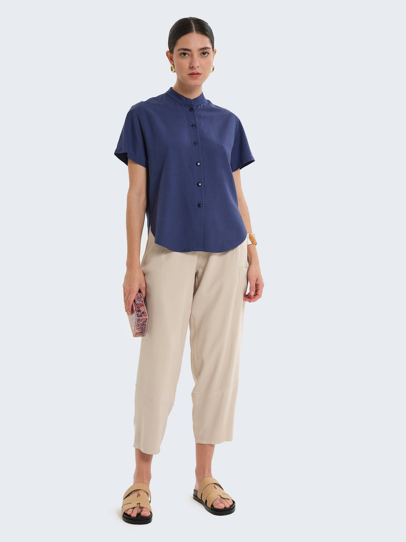 Camicia alla coreana a maniche corte