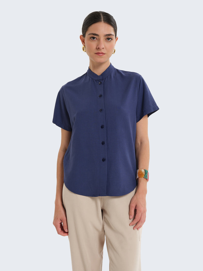 Camicia alla coreana a maniche corte
