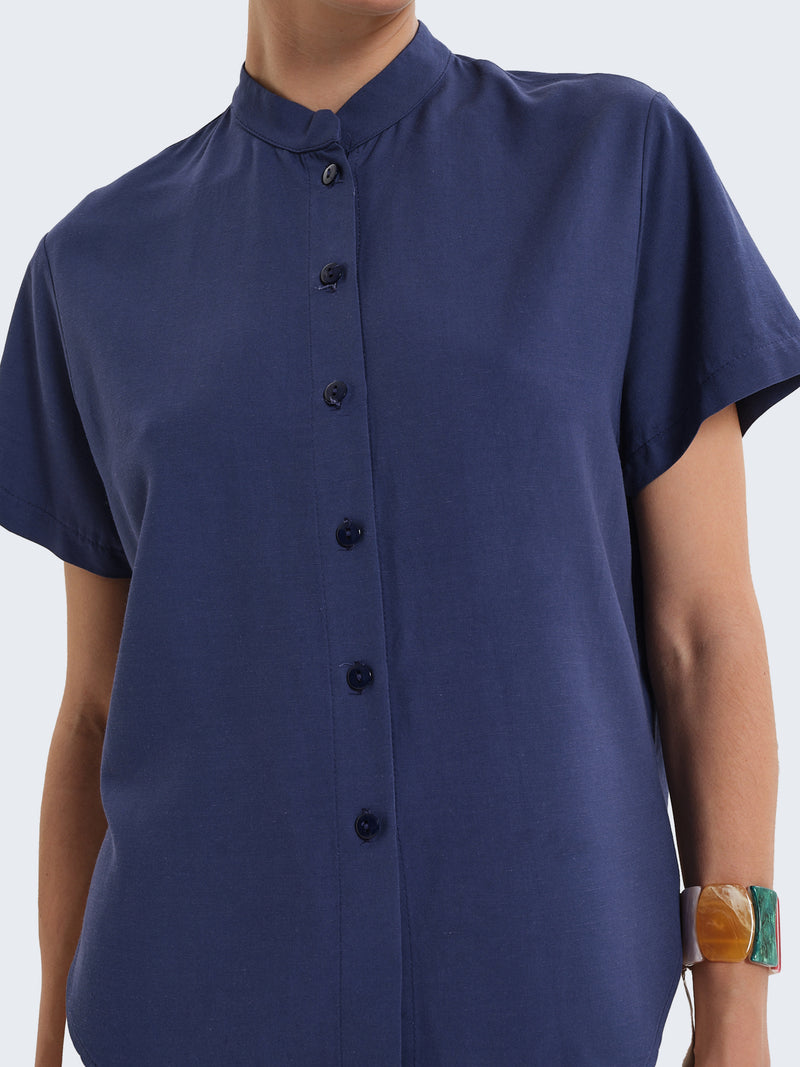 Camicia alla coreana a maniche corte
