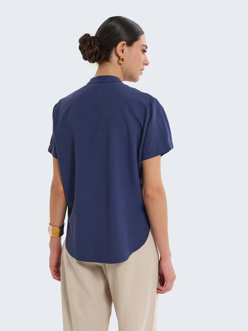 Camicia alla coreana a maniche corte