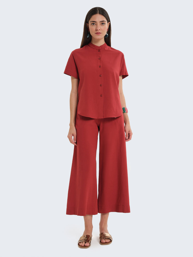 Camicia alla coreana a maniche corte