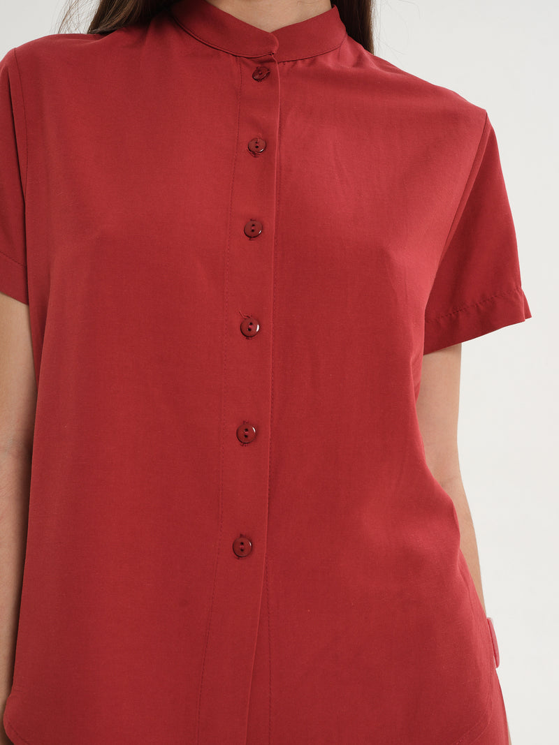 Camicia alla coreana a maniche corte
