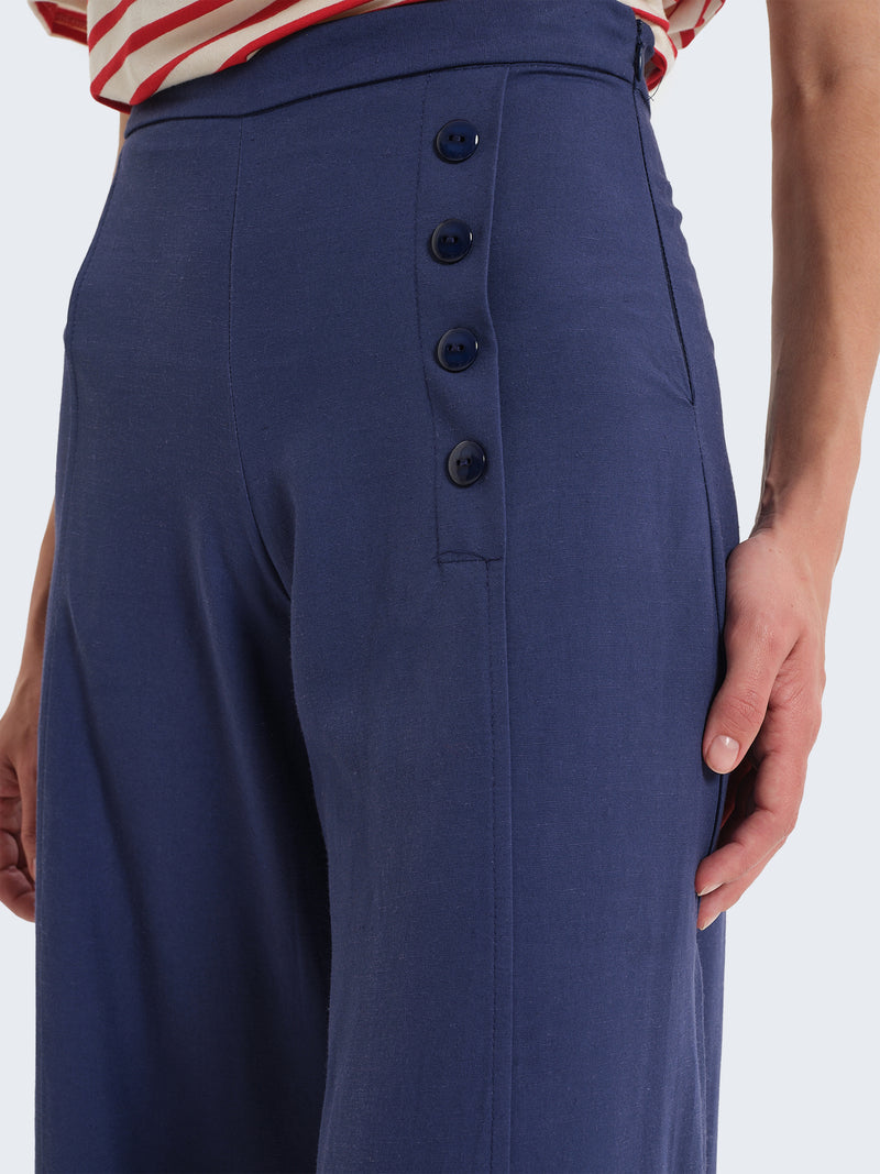 Pantaloni culotte con bottoni