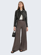 Pantaloni palazzo con fantasia geometrica