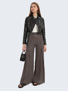 Palazzo trousers with geometric pattern