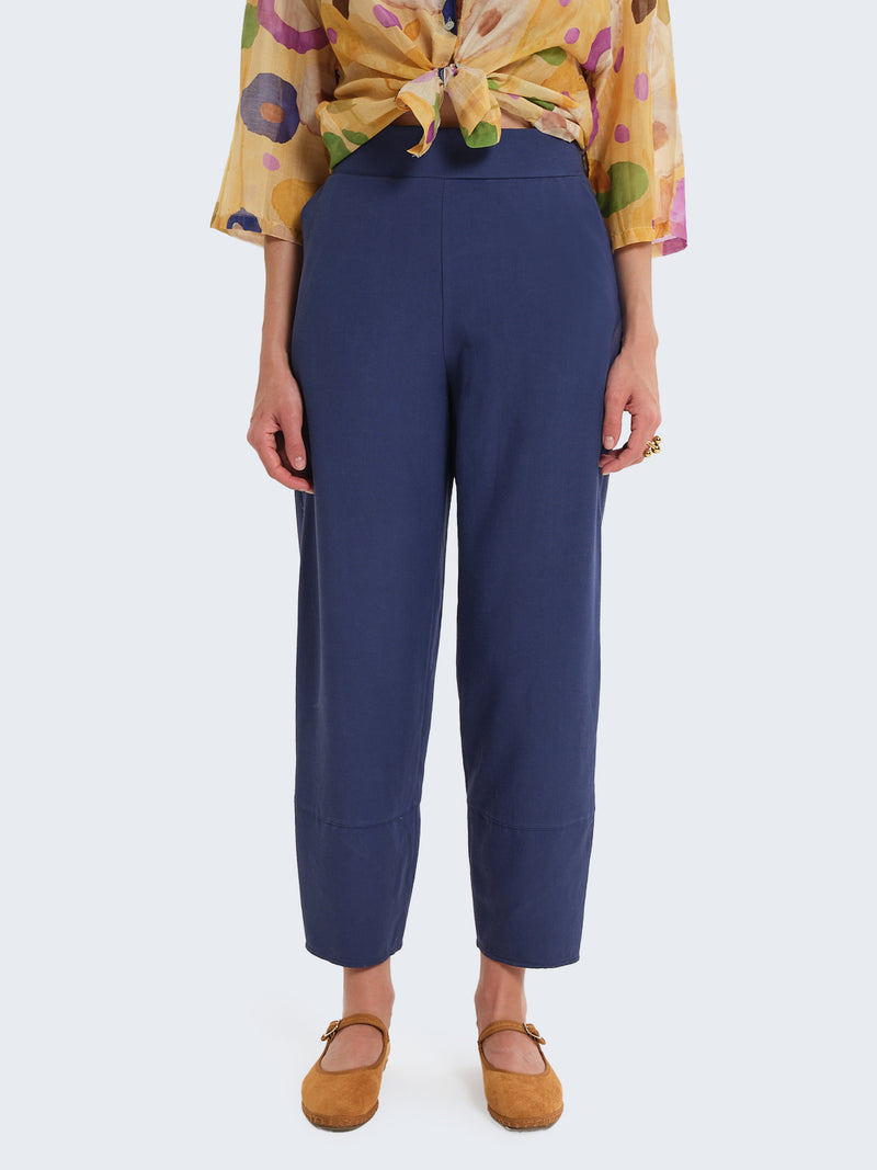 Pantaloni balloon in misto lino