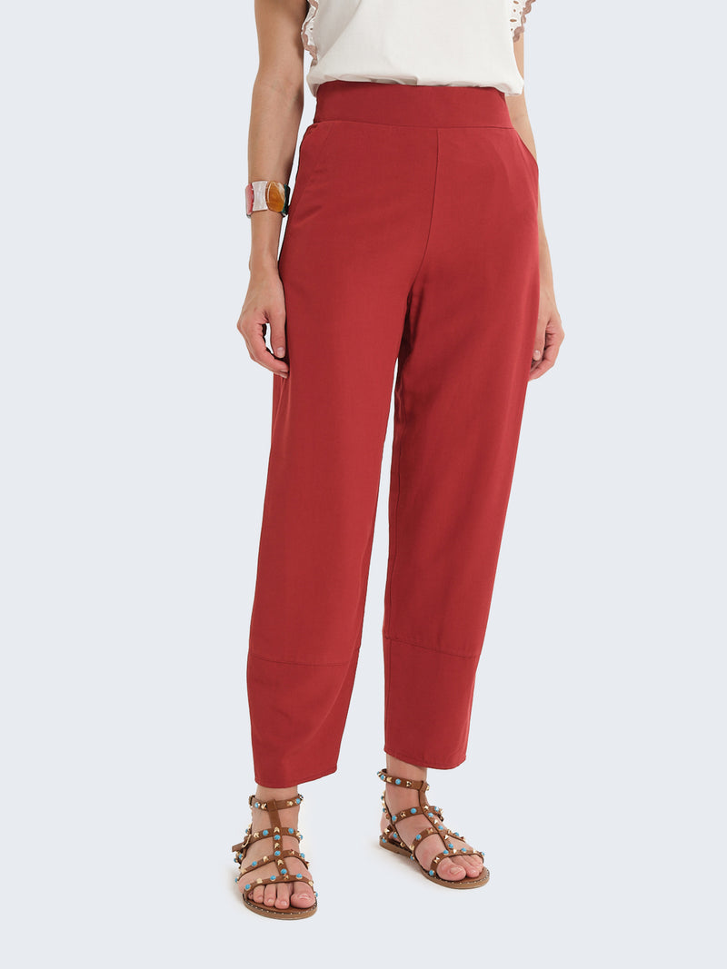 Pantaloni balloon in misto lino