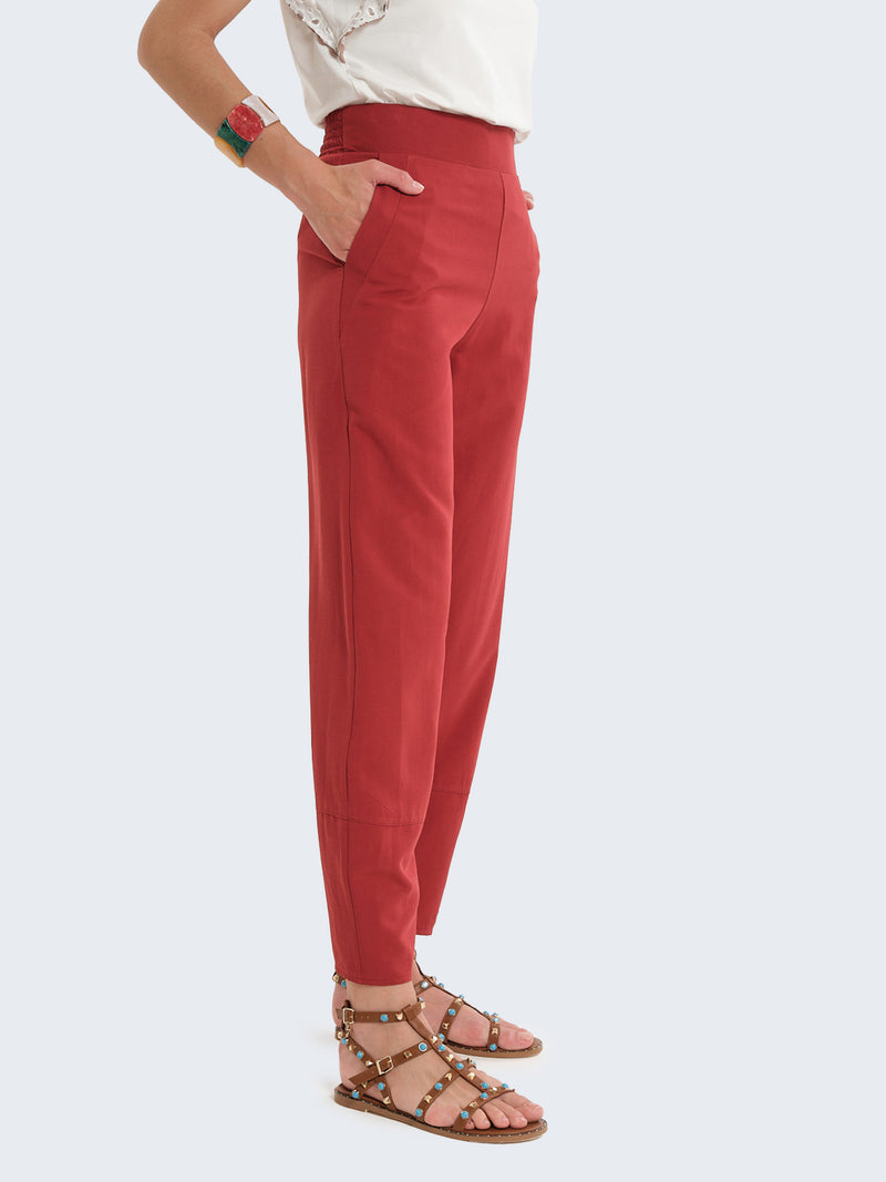 Pantaloni balloon in misto lino