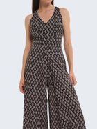 Linen jumpsuit with pattern