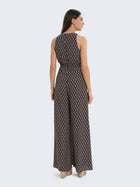 Linen jumpsuit with pattern