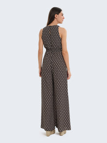 Linen jumpsuit with pattern