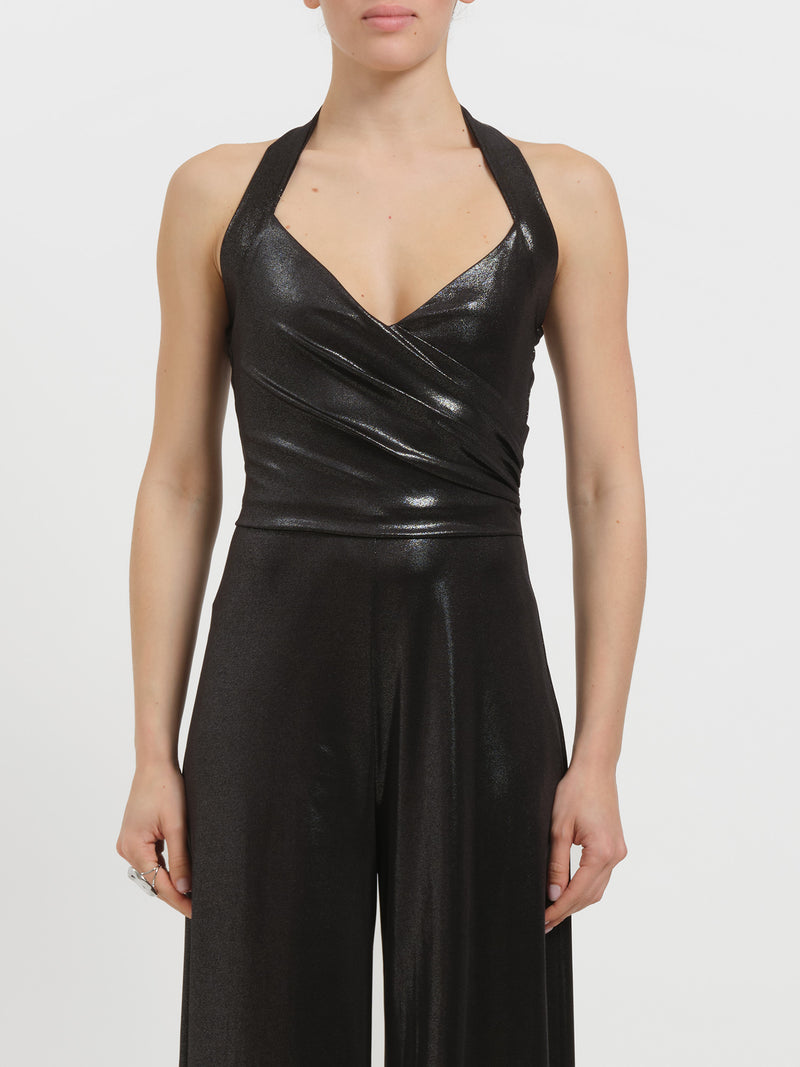 Tuta laminata con scollo americana