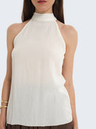 Top con scollo all'americana