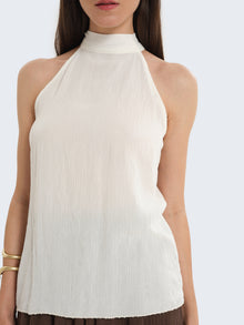 Top con scollo all'americana