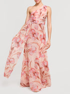 Abito monospalla fantasia floreale