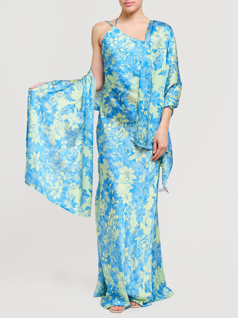 Stola in raso con fantasia