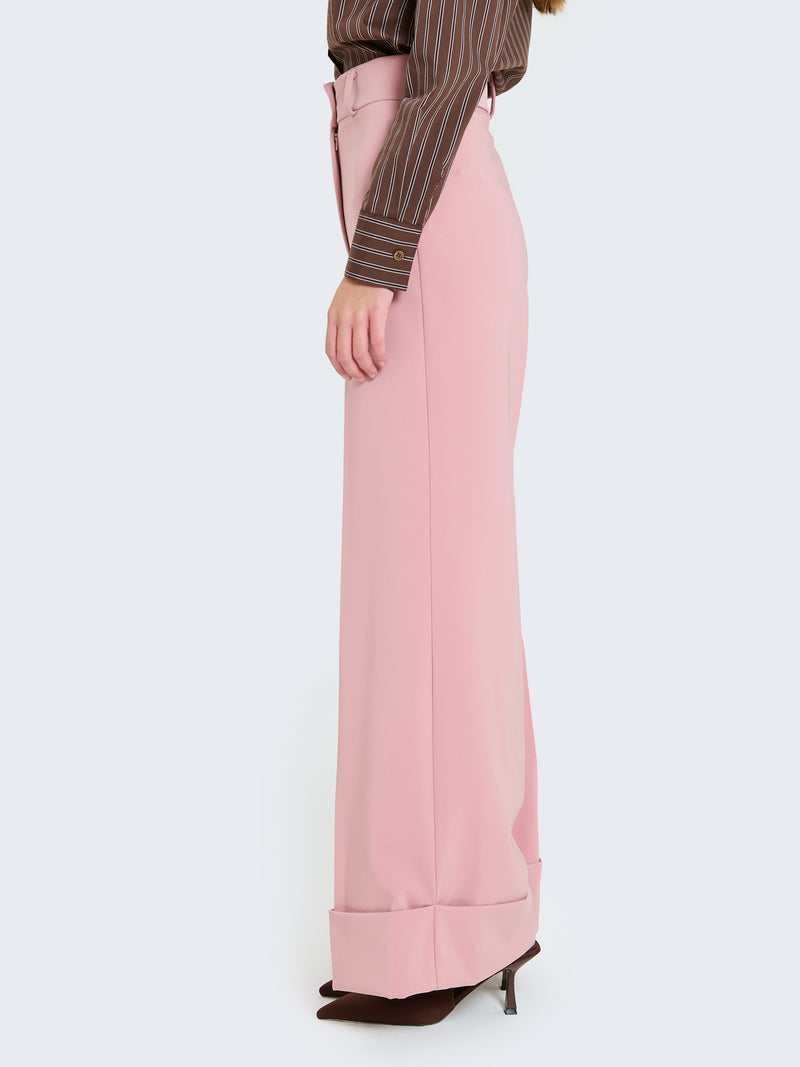 Pantaloni palazzo con risvolto