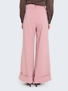 Pantaloni palazzo con risvolto