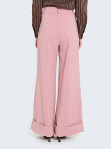 Pantaloni palazzo con risvolto